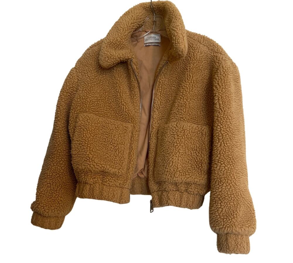 Urban Outfitters Brown Sherpa Full Zip Teddy Jacket Women's XS